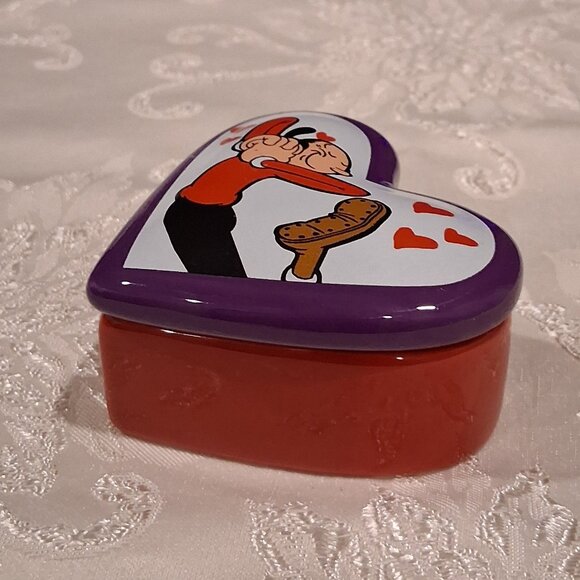 Westland "Olive Oyl In Love" Ceramic Heart Trinket Box - Picture 3 of 13